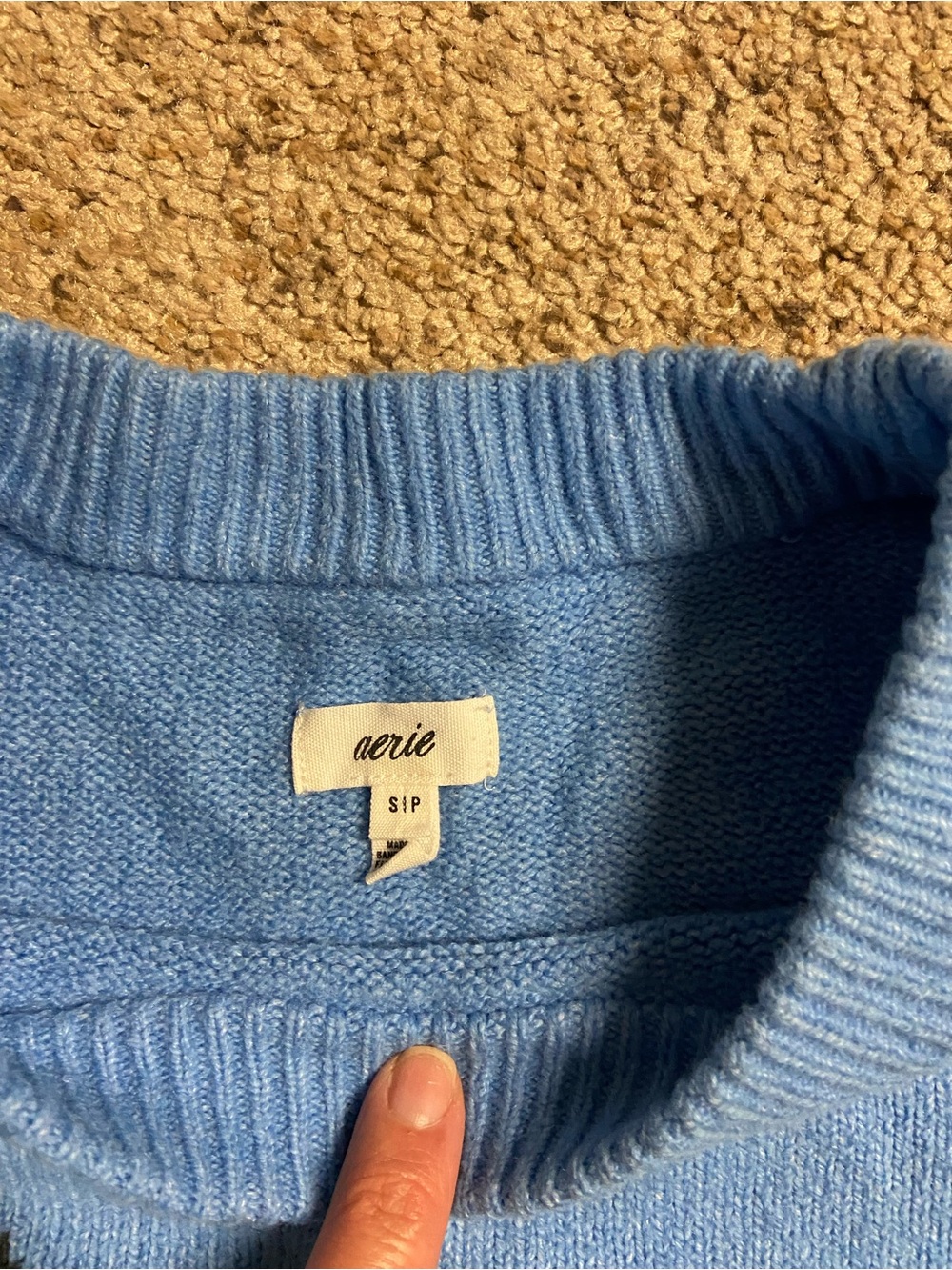 Aerie Softest Luxe Crew Sweater Blue Dachshund Dog Graphic S pullover oversized - Picture 3 of 9